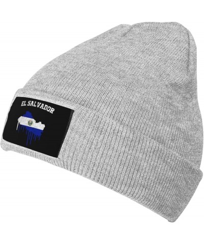 Beanie,El Salvador Flag Salvadoreño Gifts Beanie Hat Women Warm Hats Men Knit Hat Slouchy Skull Cap Knitted Hat Black Gray $1...