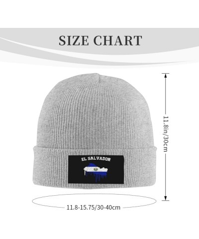 Beanie,El Salvador Flag Salvadoreño Gifts Beanie Hat Women Warm Hats Men Knit Hat Slouchy Skull Cap Knitted Hat Black Gray $1...