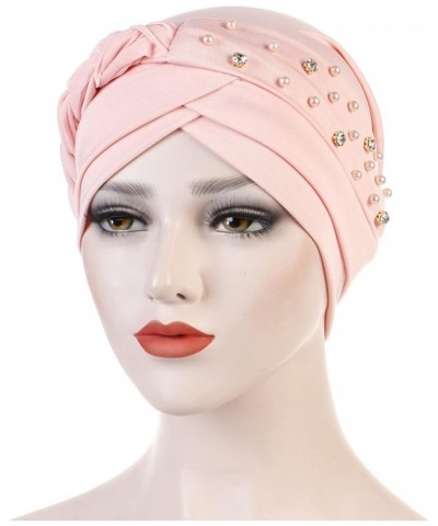 Women Turbans and Head Wraps Caps, African Turban Flower Knot Pre-Tied Bonnet Cap for Women Independence Day Birthday Pink $5...