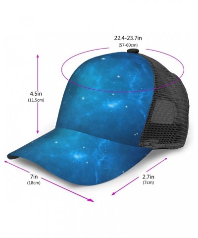 Men's Mesh Back Adjustable Fit Cap Blue-Starry-Sky-Galaxy Women Baseball Cap Trucker Hat Quick Drying Mesh Hat $10.81 Basebal...