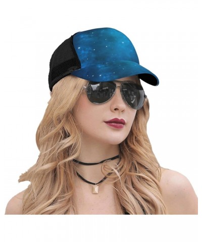 Men's Mesh Back Adjustable Fit Cap Blue-Starry-Sky-Galaxy Women Baseball Cap Trucker Hat Quick Drying Mesh Hat $10.81 Basebal...