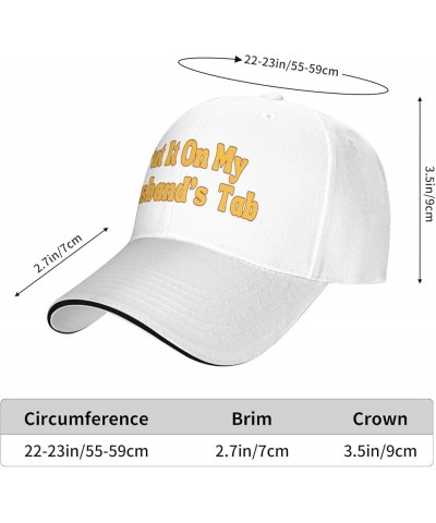 Put It On My Husband's Tab Hat Adjustable Baseball Cap for Men Women White $9.95 Baseball Caps