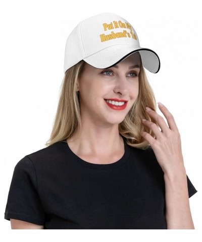 Put It On My Husband's Tab Hat Adjustable Baseball Cap for Men Women White $9.95 Baseball Caps