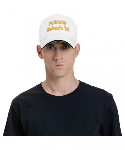 Put It On My Husband's Tab Hat Adjustable Baseball Cap for Men Women White $9.95 Baseball Caps