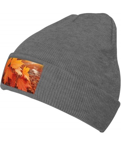 Beanie for Women Men Warm Maple Leaves Winter Hats for Women Thick Knit Beanies for Winter Cuffed Cap Deep Heather $9.61 Skul...