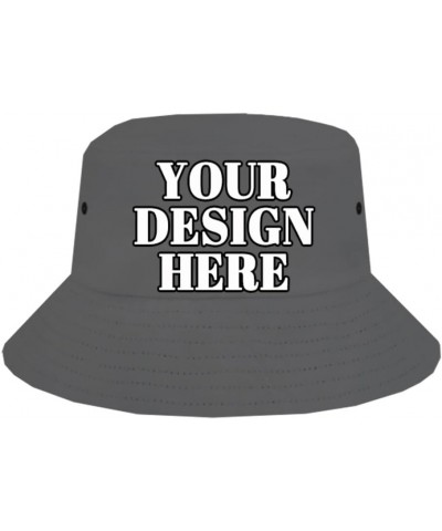 Customized Fisherman Hat Personalized Fisherman Hat Add Text Photos Beach Outdoor Travel Multiple Colors Dark-grey $11.99 Sun...