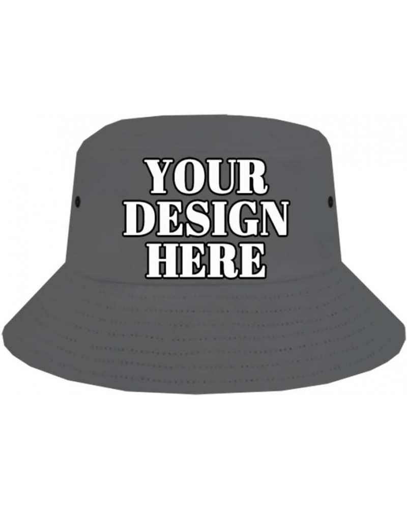 Customized Fisherman Hat Personalized Fisherman Hat Add Text Photos Beach Outdoor Travel Multiple Colors Dark-grey $11.99 Sun...