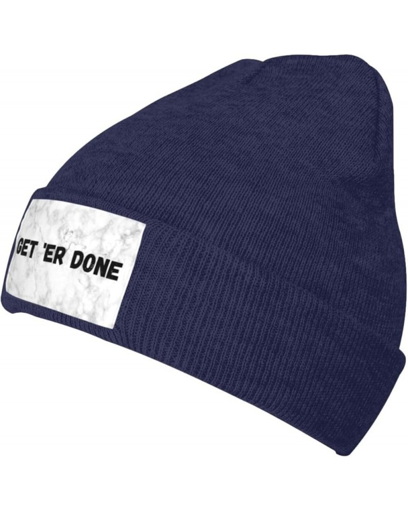 Get Er Done Winter Beanie Hat for Men Women Daily Knit Cap Warm Soft Stylish Skull Caps for Cold Weather Navy Blue $10.86 Sku...