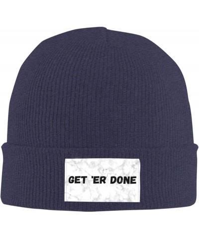 Get Er Done Winter Beanie Hat for Men Women Daily Knit Cap Warm Soft Stylish Skull Caps for Cold Weather Navy Blue $10.86 Sku...