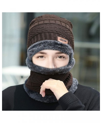 Woolen Cycling WindpScarf Two-Piece Suit Winter Hat Thermal Plush Baseball Caps Newsboy Cap Brown $6.89 Newsboy Caps