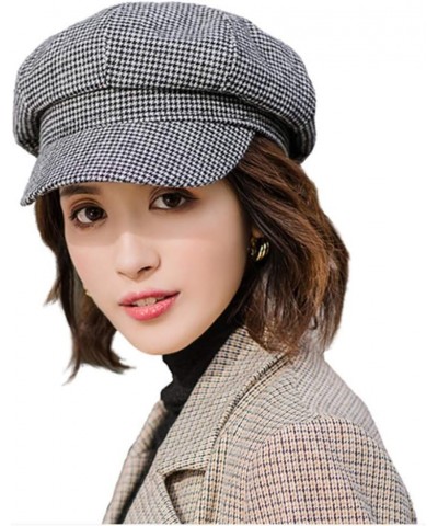 Newsboy Hats for Women French Style Cabbie Beret Paperboy Cap Fall Tweed Girls Beanie Black $27.25 Newsboy Caps