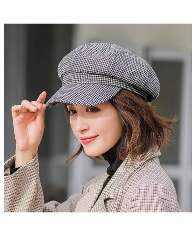 Newsboy Hats for Women French Style Cabbie Beret Paperboy Cap Fall Tweed Girls Beanie Black $27.25 Newsboy Caps