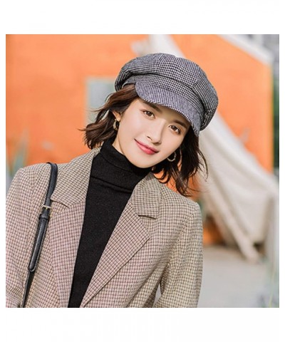 Newsboy Hats for Women French Style Cabbie Beret Paperboy Cap Fall Tweed Girls Beanie Black $27.25 Newsboy Caps