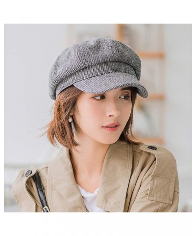 Newsboy Hats for Women French Style Cabbie Beret Paperboy Cap Fall Tweed Girls Beanie Black $27.25 Newsboy Caps