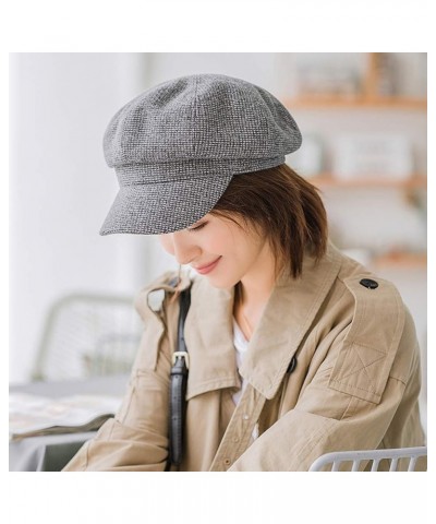 Newsboy Hats for Women French Style Cabbie Beret Paperboy Cap Fall Tweed Girls Beanie Black $27.25 Newsboy Caps