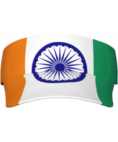 Cute India Flag Visors Hat for Women Mens Indian Flag Sun Visor Hats Sports Outdoor Adjustable Beach Sun Hats Indian Flag-z00...