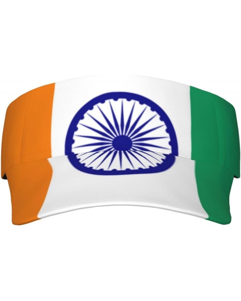 Cute India Flag Visors Hat for Women Mens Indian Flag Sun Visor Hats Sports Outdoor Adjustable Beach Sun Hats Indian Flag-z00...