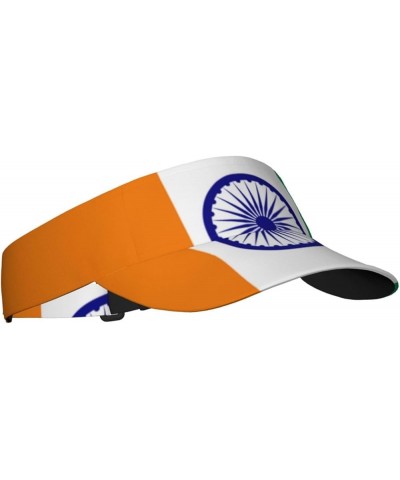 Cute India Flag Visors Hat for Women Mens Indian Flag Sun Visor Hats Sports Outdoor Adjustable Beach Sun Hats Indian Flag-z00...