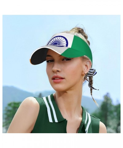 Cute India Flag Visors Hat for Women Mens Indian Flag Sun Visor Hats Sports Outdoor Adjustable Beach Sun Hats Indian Flag-z00...