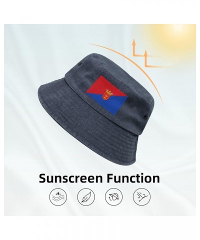 Flag of Lanzarote Bucket Hat for Men Women Outdoor Washed Cotton Sun Hats Travel Beach Hat Navy Blue $10.04 Bucket Hats