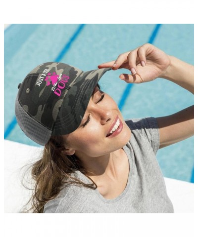 Baseball Cap Just A Girl Loves Dogs Paws Trucker Hats for Teen Graphic Cotton Snapbacks for Gifts Camo $12.68 Baseball Caps