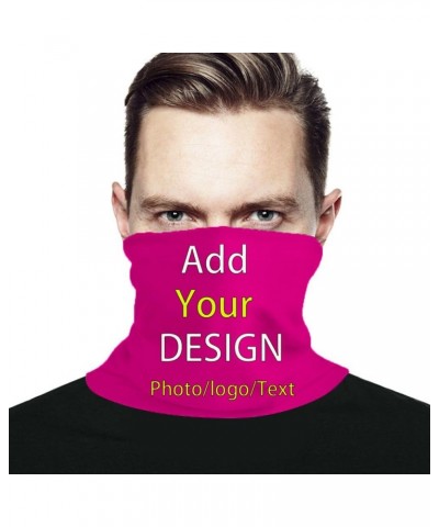 Custom Face Masks for Adults, Personalized Neck Warmer Neck Face Mask, Customized Bandana Face Mouth Add Your Text Deep Pink ...