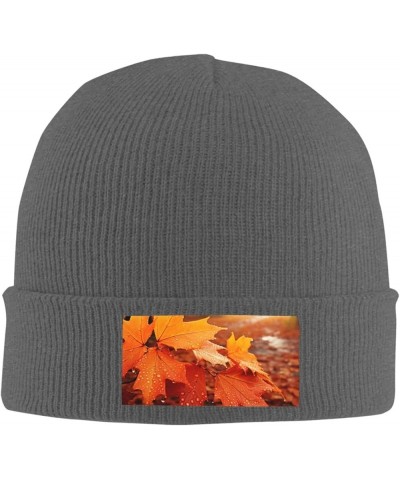 Beanie for Women Men Warm Maple Leaves Winter Hats for Women Thick Knit Beanies for Winter Cuffed Cap Deep Heather $9.61 Skul...