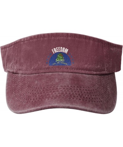 The Alabama Reverse Flag and Freedom Sun Visor Hats for Women Men Adjustable Cotton Sun Hat Golf Cap Red $14.33 Sun Hats