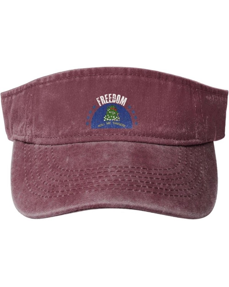 The Alabama Reverse Flag and Freedom Sun Visor Hats for Women Men Adjustable Cotton Sun Hat Golf Cap Red $14.33 Sun Hats