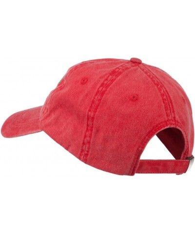 Four Leaf Clover Good Luck Embroidered Washed Cap Red $19.98 Baseball Caps