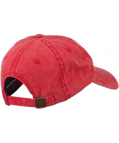 Four Leaf Clover Good Luck Embroidered Washed Cap Red $19.98 Baseball Caps