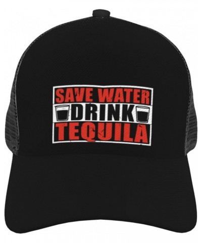 Save Water Drink Tequila Baseball Cap Men's Baseball Hat Women's Mesh Back Hat Trucker Hat Easy Dry Breathable Adjustable Hat...