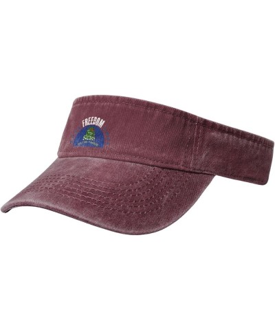 The Alabama Reverse Flag and Freedom Sun Visor Hats for Women Men Adjustable Cotton Sun Hat Golf Cap Red $14.33 Sun Hats