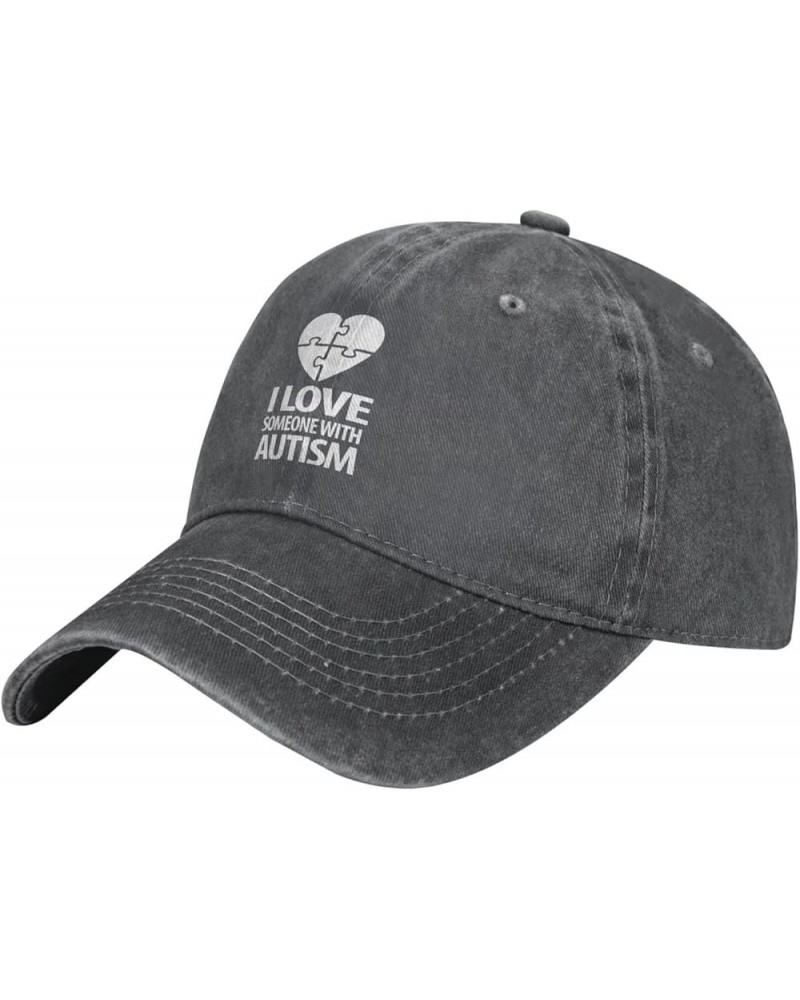 Autism Awareness I Love Someone with Autism Denim Trucker Hat Baseball Cap for Men Or Women Cowboy Black Deep Heather $20.04 ...