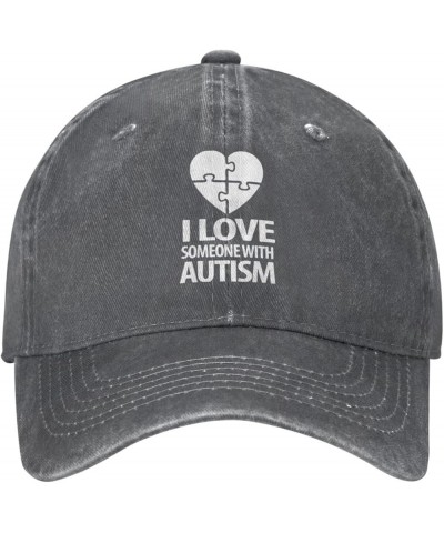 Autism Awareness I Love Someone with Autism Denim Trucker Hat Baseball Cap for Men Or Women Cowboy Black Deep Heather $20.04 ...