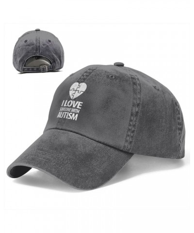 Autism Awareness I Love Someone with Autism Denim Trucker Hat Baseball Cap for Men Or Women Cowboy Black Deep Heather $20.04 ...