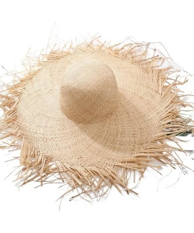 Women Summer Raffia Straw Hat Female Fashion Ribbon Wide Brim Sun Hats Lady Vacation Travel Beach Hat 15 $16.58 Sun Hats