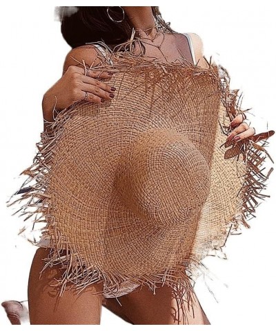 Women Summer Raffia Straw Hat Female Fashion Ribbon Wide Brim Sun Hats Lady Vacation Travel Beach Hat 15 $16.58 Sun Hats