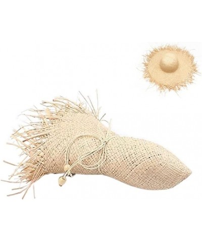 Women Summer Raffia Straw Hat Female Fashion Ribbon Wide Brim Sun Hats Lady Vacation Travel Beach Hat 15 $16.58 Sun Hats