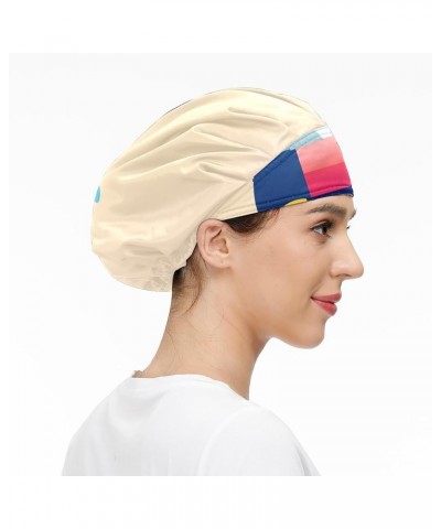 Working Cap with Sweatband Elastic Toggle Adjustable Bouffant Hats Printed for Woman Man (13) Cute Bear_2 $10.59 Balaclavas