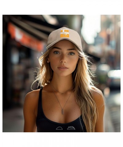 My Favorite Nurse Calls Me Dad Corduroy Baseball Caps for Women Men Adjustable Dad Hat Beige $11.31 Baseball Caps