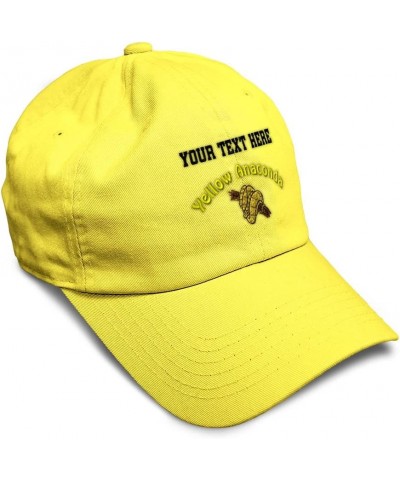 Custom Soft Baseball Cap Yellow Anaconda Reptiles Reptile Twill Cotton Nature Dad Hat for Men & Women Yellow Personalized Tex...