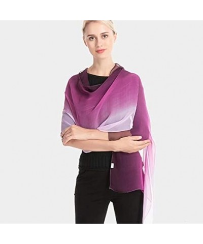 Gradation Color Silk Scarf Women Georgette Shawl Lady Thin Beach Towel Wraps Female Simulation Silk Scarves 3 160 CM 160 CM 1...