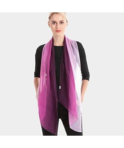 Gradation Color Silk Scarf Women Georgette Shawl Lady Thin Beach Towel Wraps Female Simulation Silk Scarves 3 160 CM 160 CM 1...