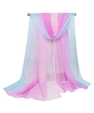 Gradation Color Silk Scarf Women Georgette Shawl Lady Thin Beach Towel Wraps Female Simulation Silk Scarves 3 160 CM 160 CM 1...