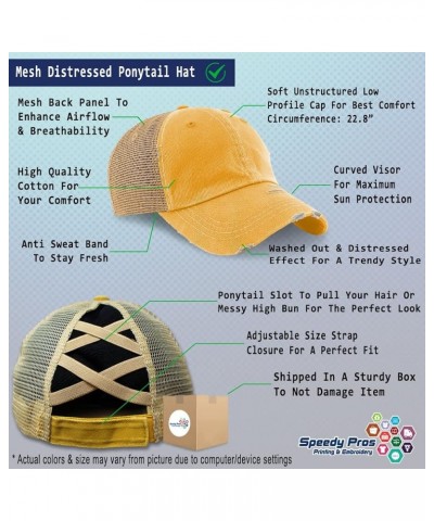 Womens Ponytail Cap Revenue Agent Local Cotton State Distressed Trucker Hat Mustard Design Only $14.21 Baseball Caps