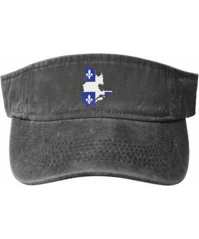 Flag Map of Quebec Sun Hat Sun Visor Hats for Women Men Baseball Cap Golf Hats Deep Heather $14.20 Visors