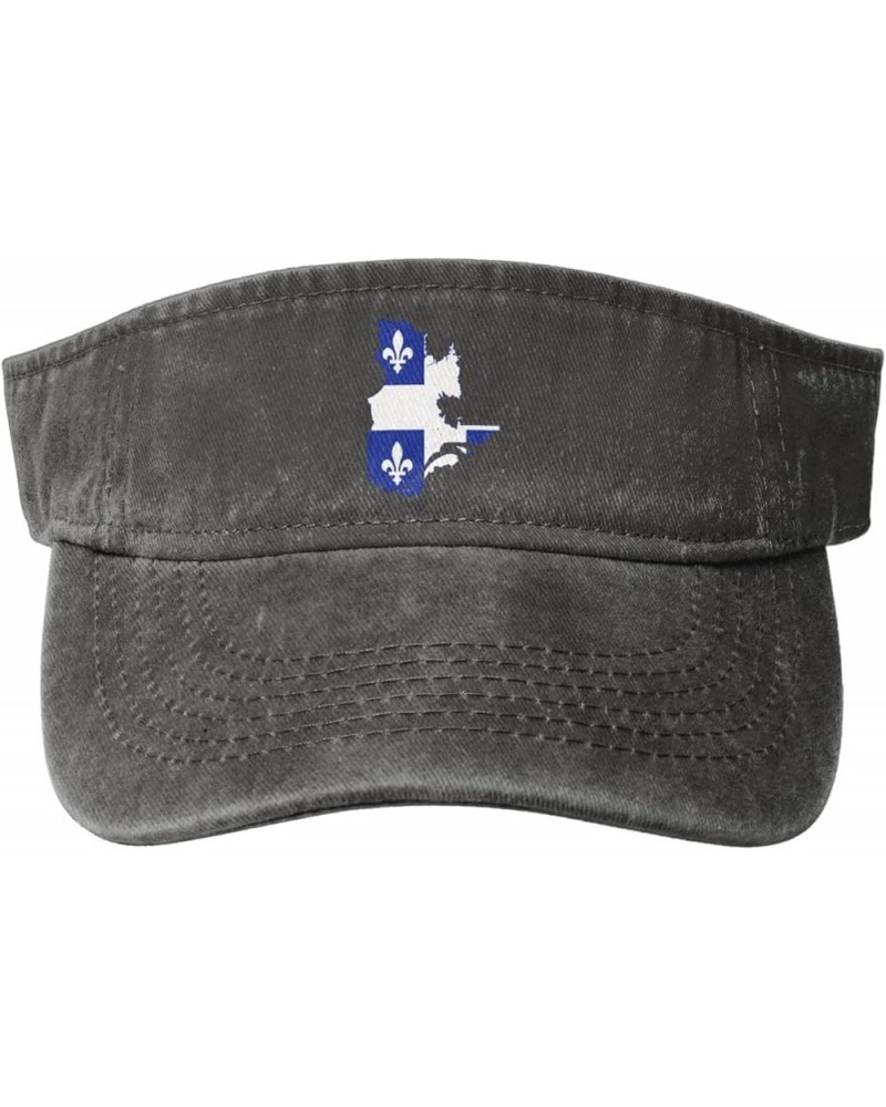 Flag Map of Quebec Sun Hat Sun Visor Hats for Women Men Baseball Cap Golf Hats Deep Heather $14.20 Visors