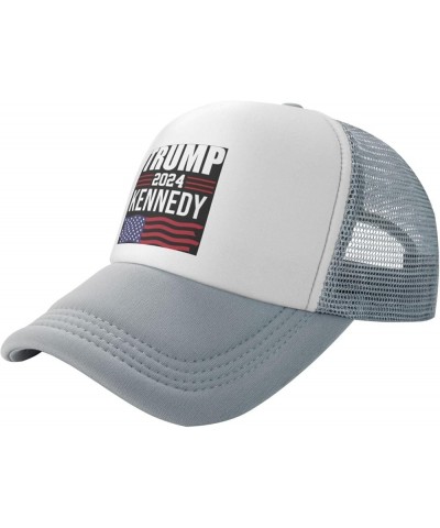 Trump-Kennedy 2024 Trucker Hat Mesh Baseball Cap Men Sun Hat Women Ponytail hat Golf Dad Cap Fishing hat Black Gray $11.02 Ba...