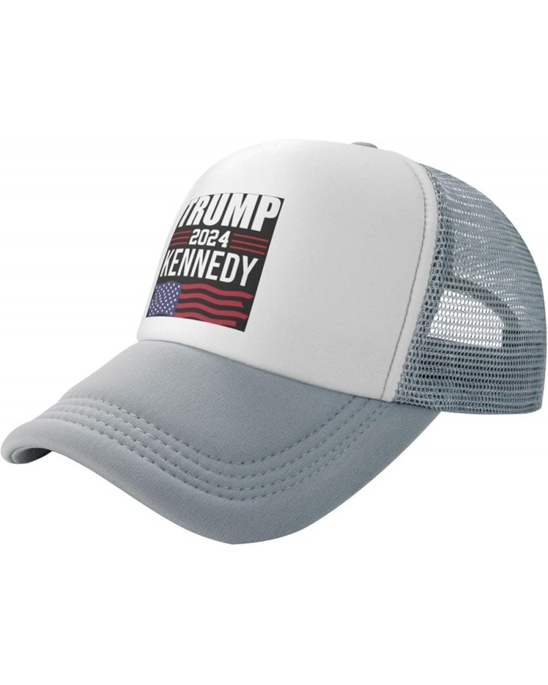 Trump-Kennedy 2024 Trucker Hat Mesh Baseball Cap Men Sun Hat Women Ponytail hat Golf Dad Cap Fishing hat Black Gray $11.02 Ba...